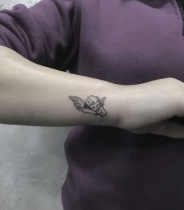 Angel tattoo by @ahmet.tattooist