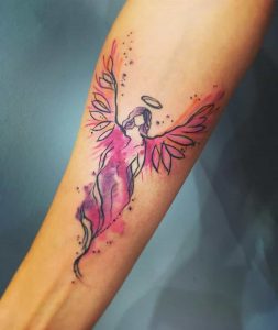 Angel tattoo by @klarastacova