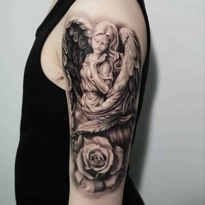 Angel tattoo by @tpark_tattoo