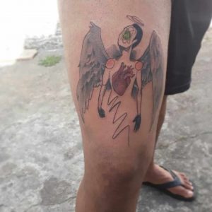 Angel tattoo by @zacahtattooart
