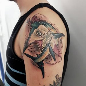 fish tattoo by @dirty_rasel