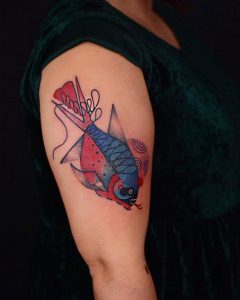 fish tattoo by @katuszakwiatkowska