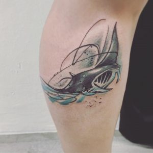 fish tattoo by @michipotzinger
