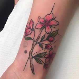 Tattoo fiori di ciliegio a colori
