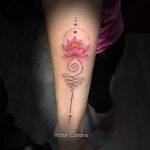 fiore di loto tattoo unalome by @vickbrutal