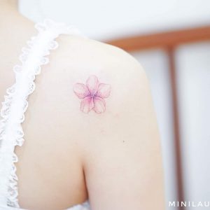 tattoo fiore di pesco by @mini_tattooer