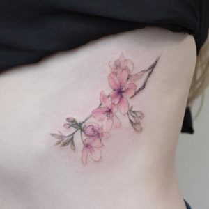 tattoo fiore di pesco by @tattooist_flower