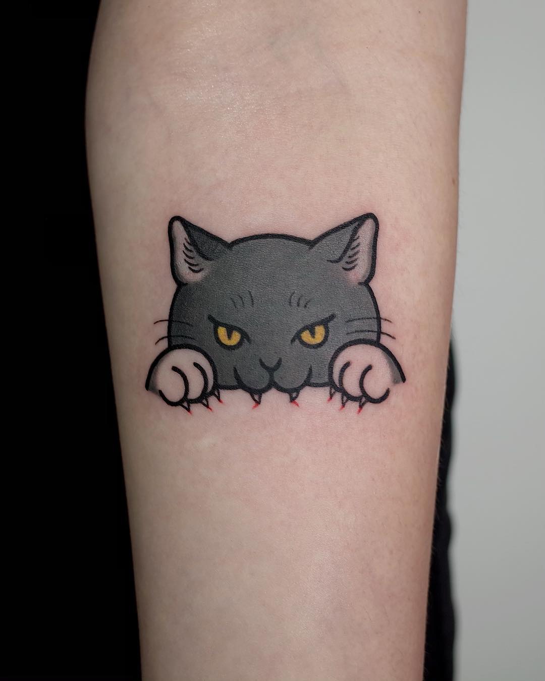tattoo gatto by @loveyoon.too