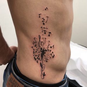 tatuaggio sofffione note musicali by @dalila_di_viccaro