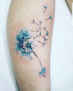 tatuaggio soffione blu by @marcelloscavotattoo