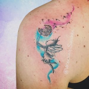 tatuaggio soffione watercolor by @valentina.sacchan