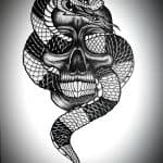 Sketch Tattoo teschio serpente