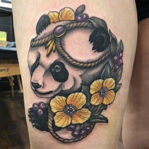 tattoo panda colorato