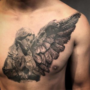 tattoo guardian angel by @mhtattooz