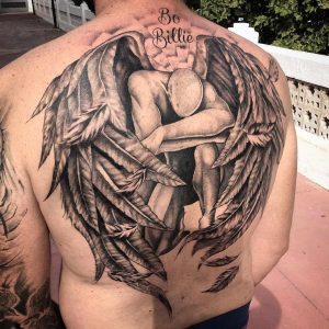 tattoo guardian angel by @michaelmahontattoo