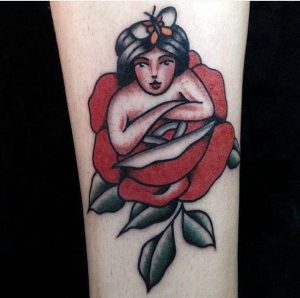 pin-up rosa tattoo by @rafaelmazuchi