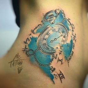 tattoo orologio numeri sparsi
