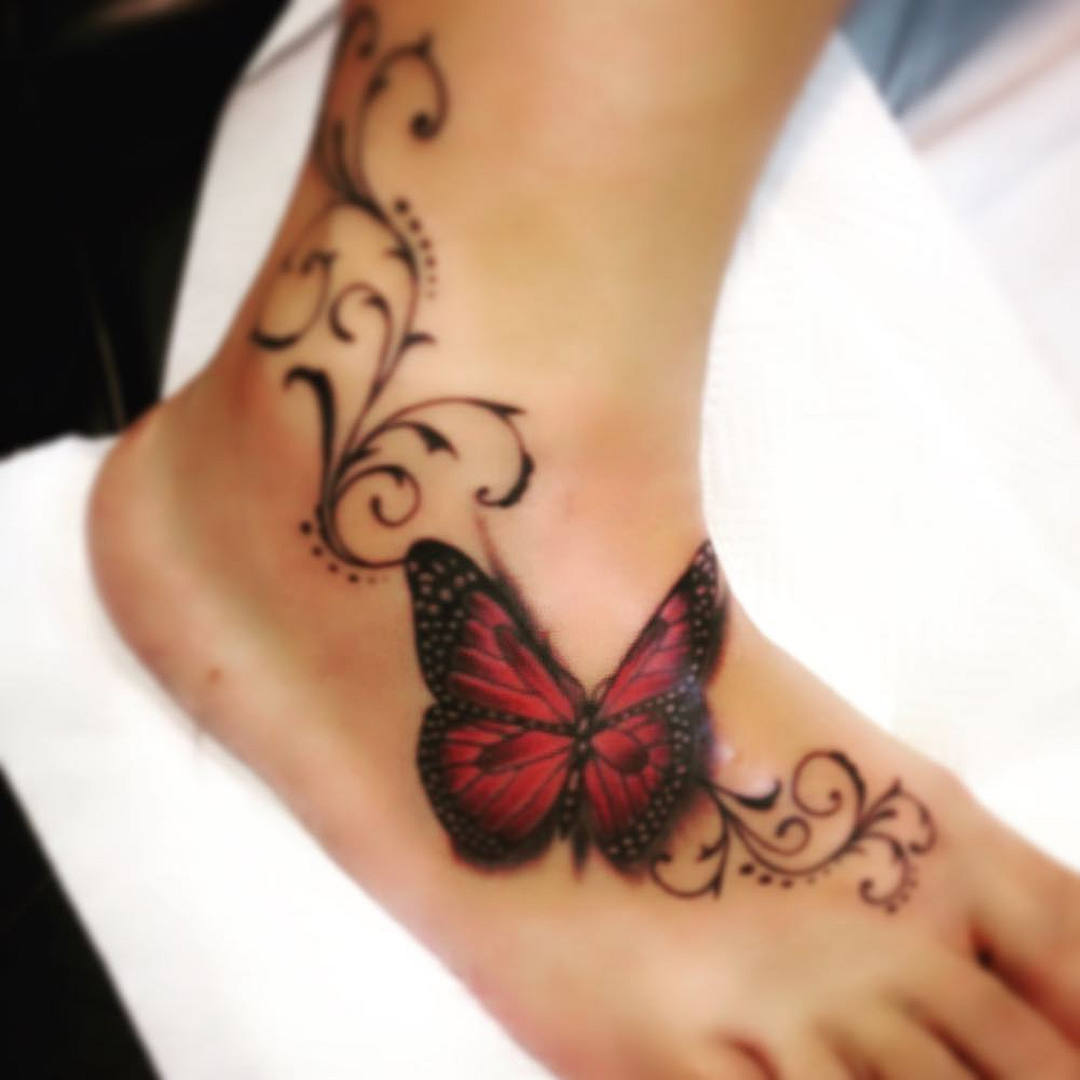 tattoo-farfalla-piede-by-@cesarreinosoz