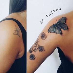 tatuaggio-farfalle-braccio-by-@actattoomilano_1