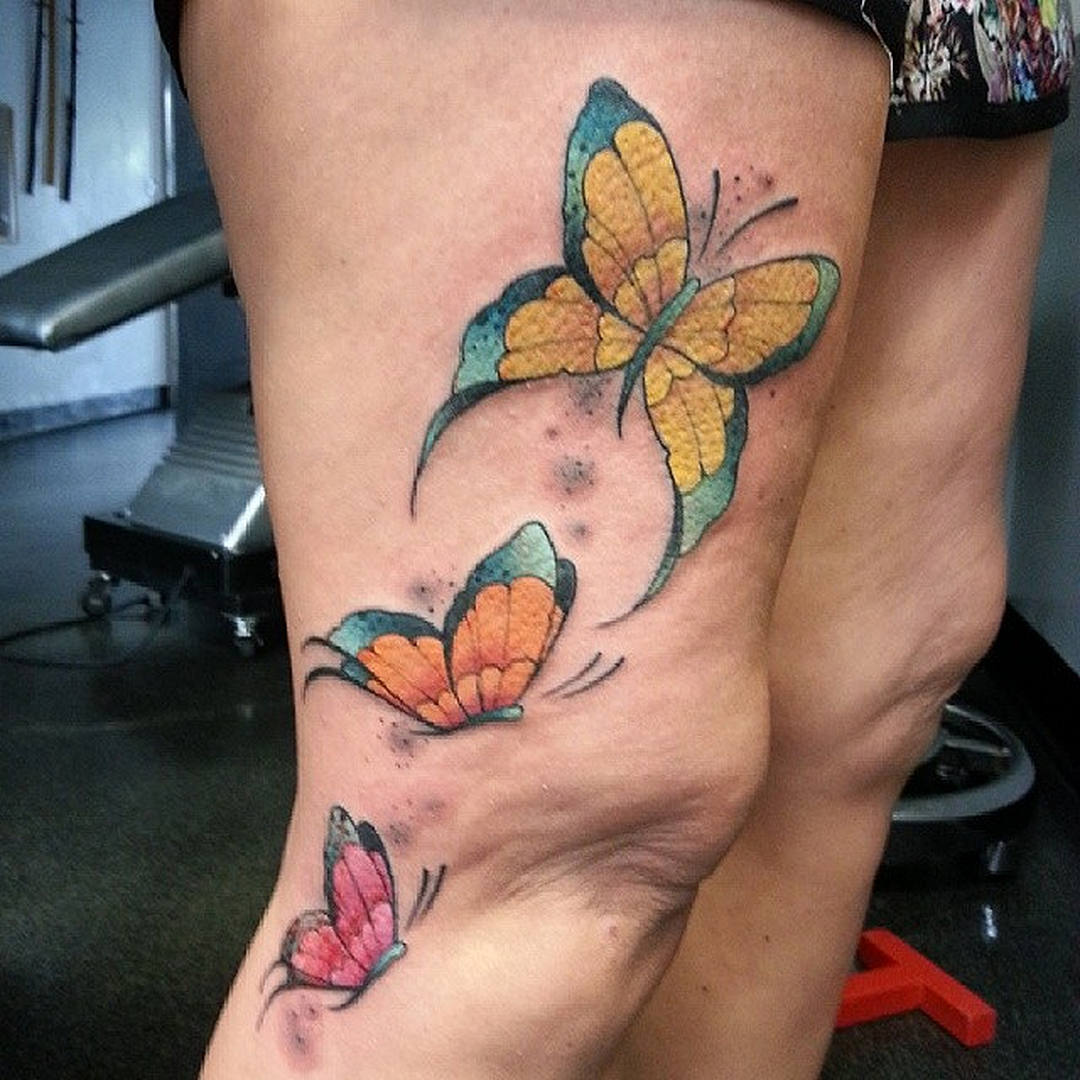 tatuaggio-farfalle-coloratissime-by-@bansone