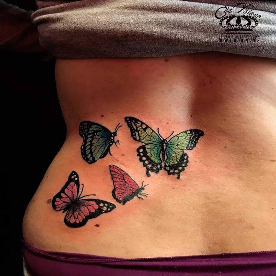 tatuaggio-farfalle-coloratissime-by-@claprincetattoo