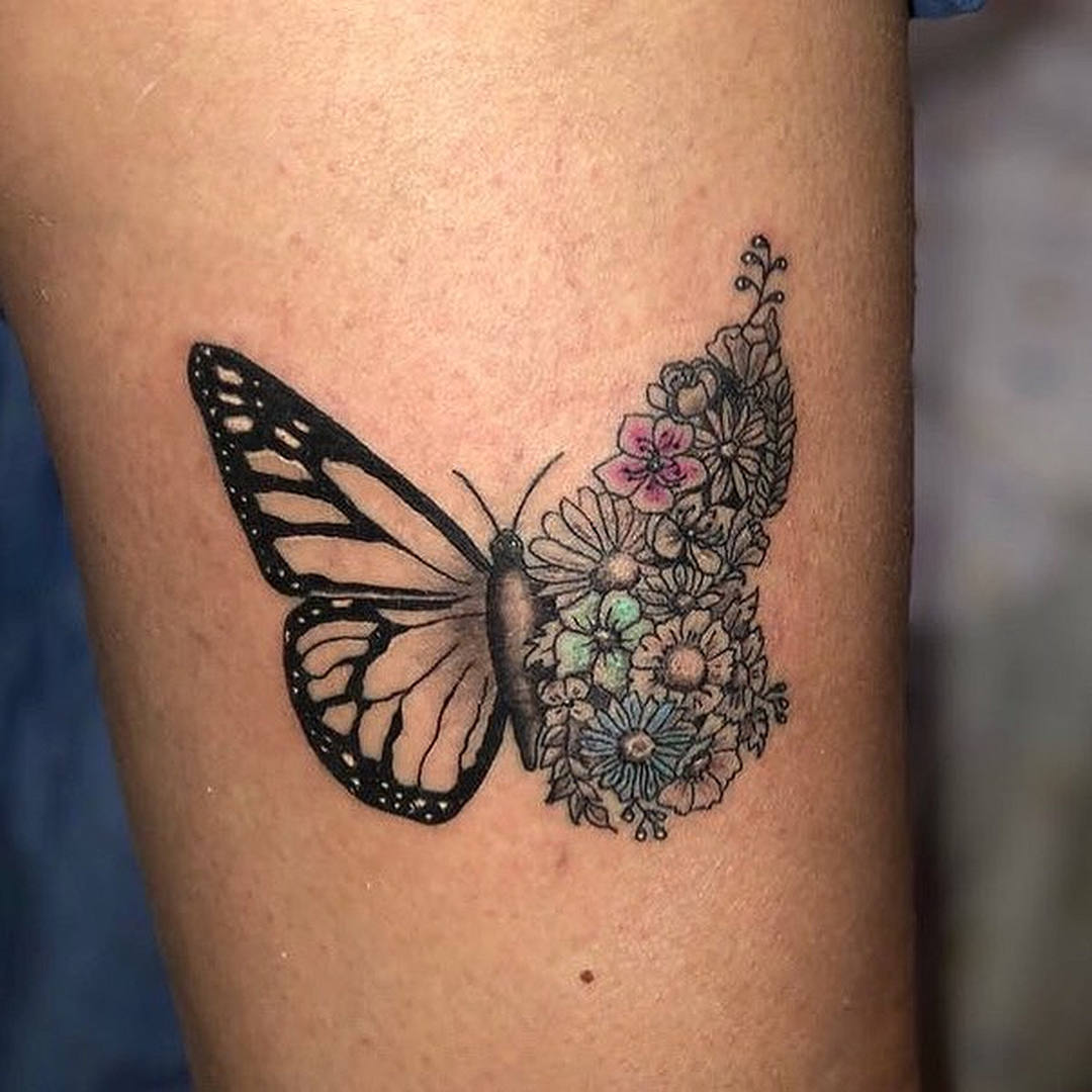 tatuaggio-farfalle-e-fiori-by-@robymillet