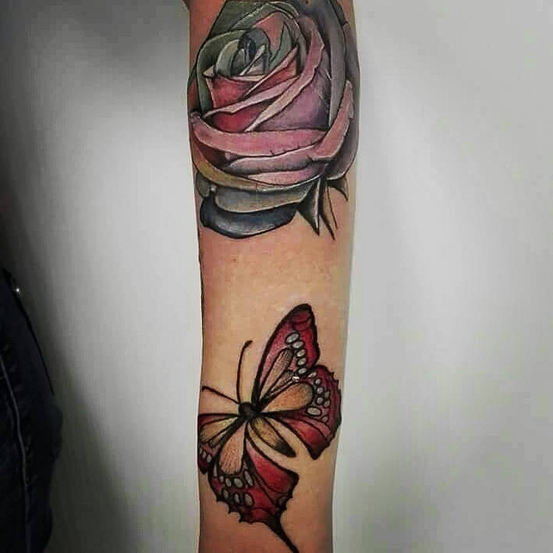 tatuaggio-farfalle-e-fiori-by-@sserena86