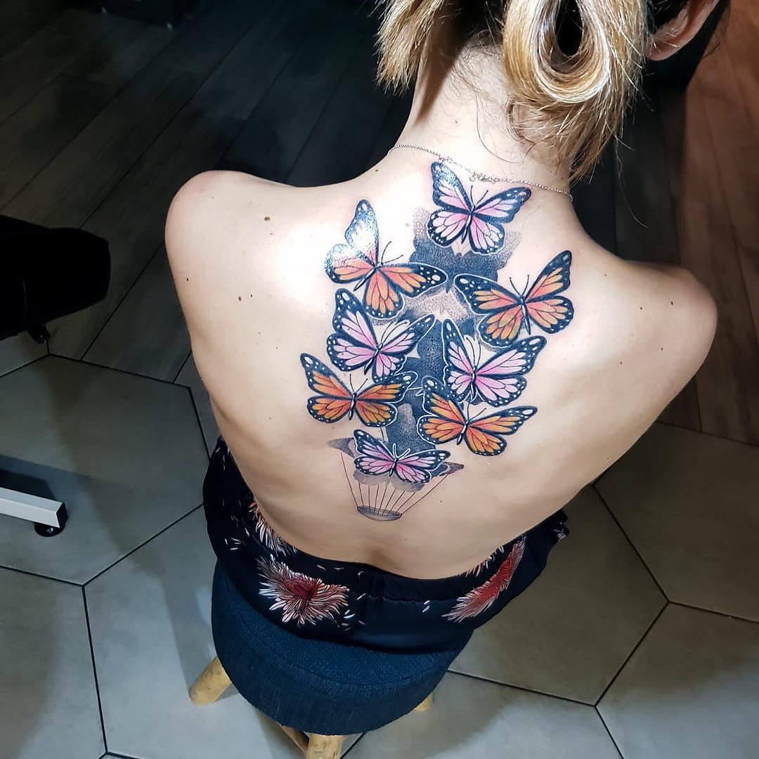 tatuaggio-farfalle-schiena-by-@llemall