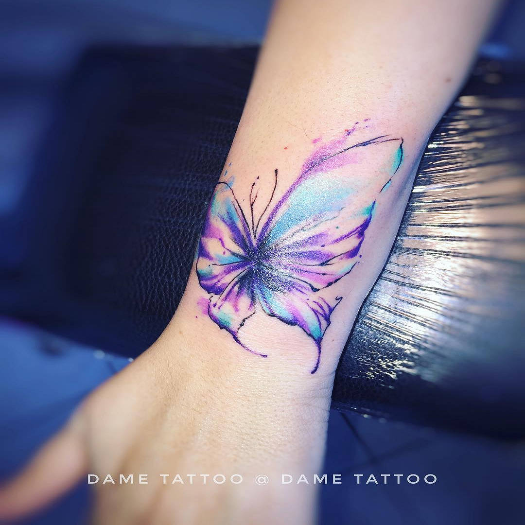 tatuaggio farfalle watercolor by @dame tattoo 1