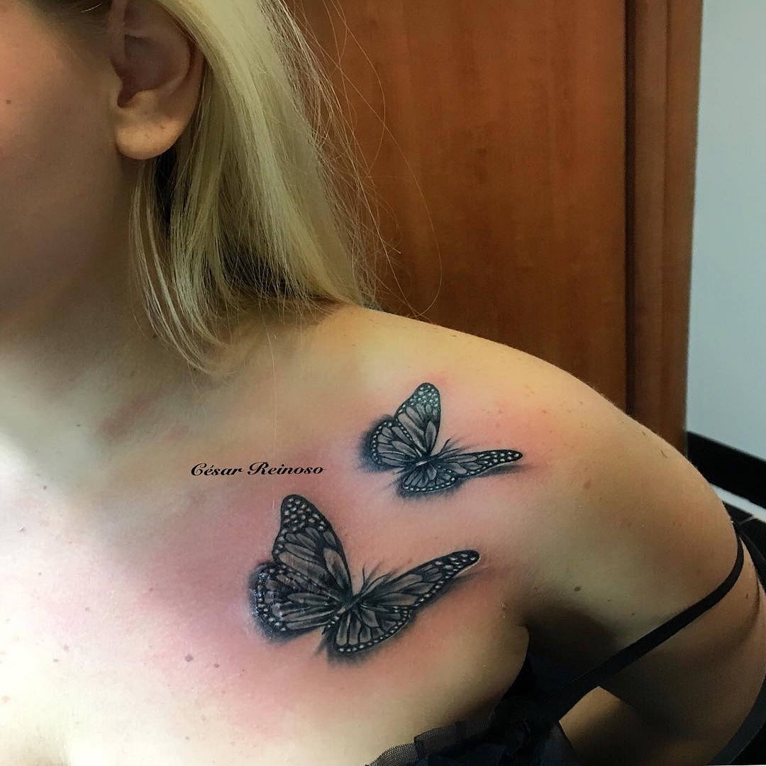 tatuaggio-gruppo-di-farfalle-by-@cesarreinosoz