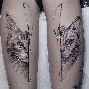 Tattoo gatto by @john_logan_tattoo