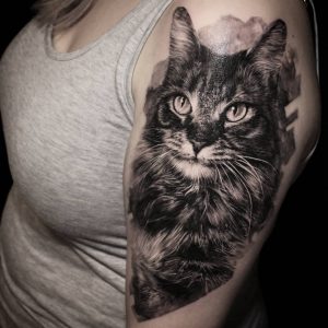 Tattoo gatto by @rusty_tattoo