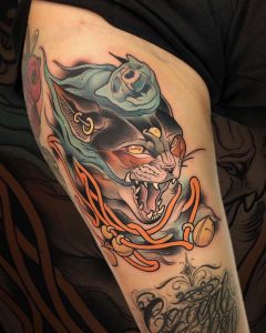 tattoo gatto by @matteo_leozappa