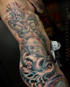 Tattoo carpa e dragone