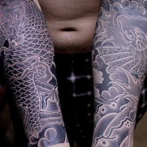 Tattoo koi carp arms