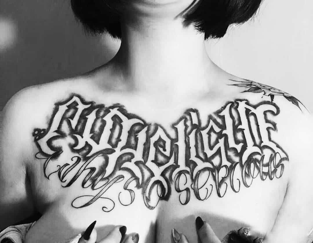 tattoo lettering by@devilismila