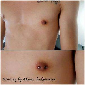 nipple piercing uomo by @krees_bodypiercer