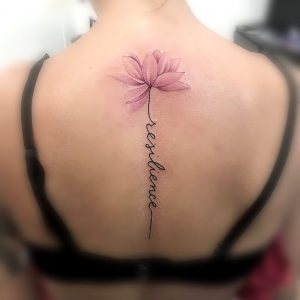 fiore di loto tattoo lettering by @velvet.tattooshop
