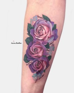 tattoo rose viola by @janice_baobao
