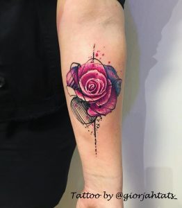 tatuaggi rose colorate by @giorjahtats_