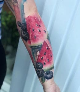 tatuaggio braccio cocomero by @ca.tattoos