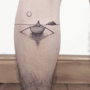 tatuaggio mare barca sole by @uniquethingsz