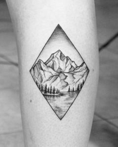 tatuaggio montagna mare by @francesco_grande