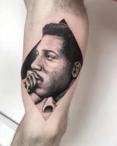 Otis Redding tattoo dotwork by @pat_shanty