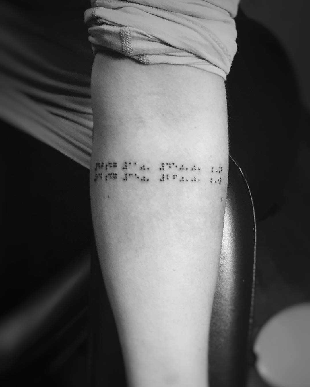 Braille tattoo by @marked4lifetattoosparis