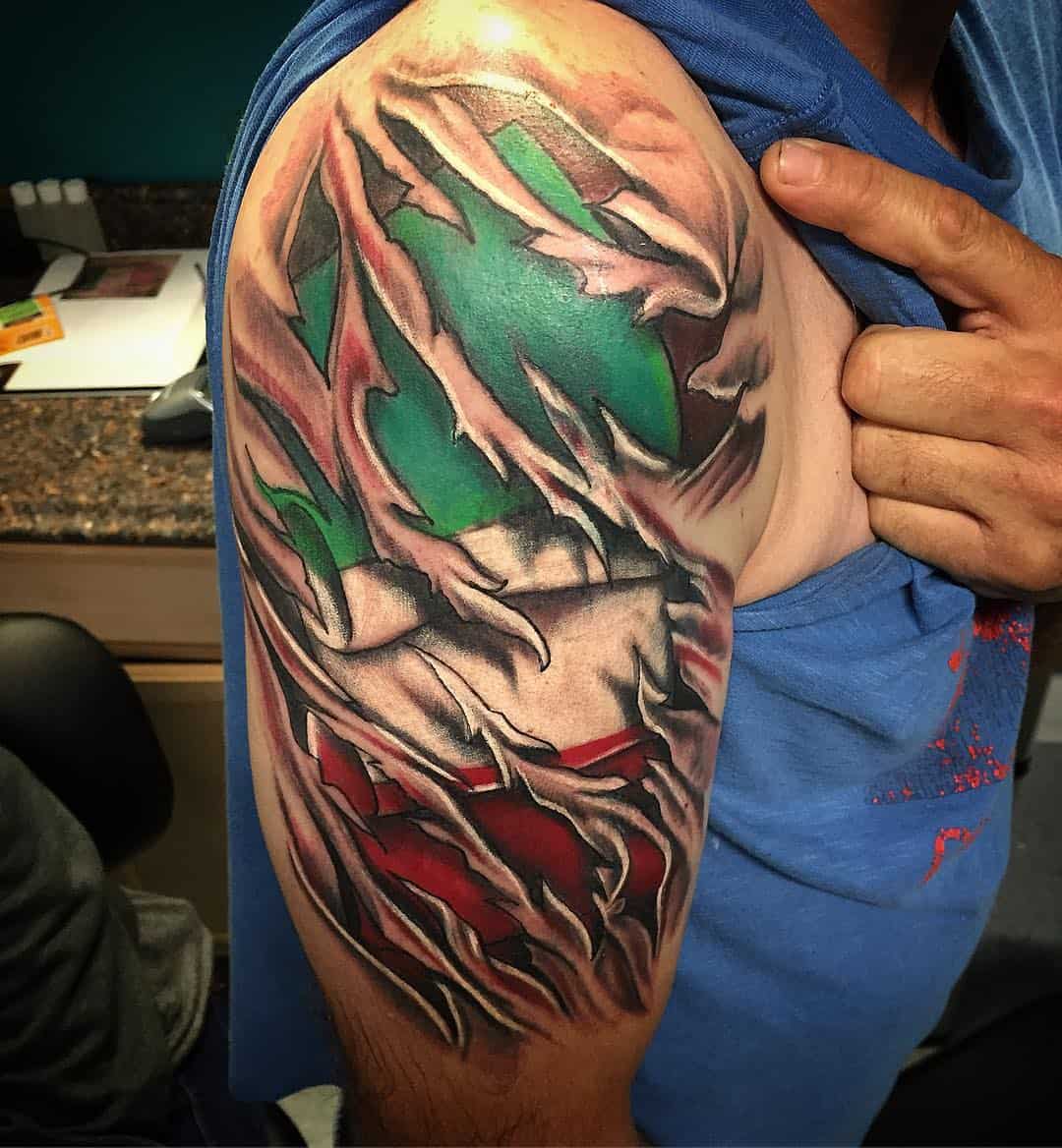 Tatuaggio bandiera italiana by @joe a tattoo